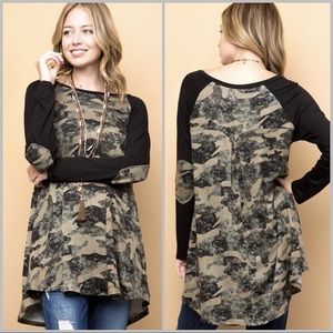 Olive Camouflage Loose Top